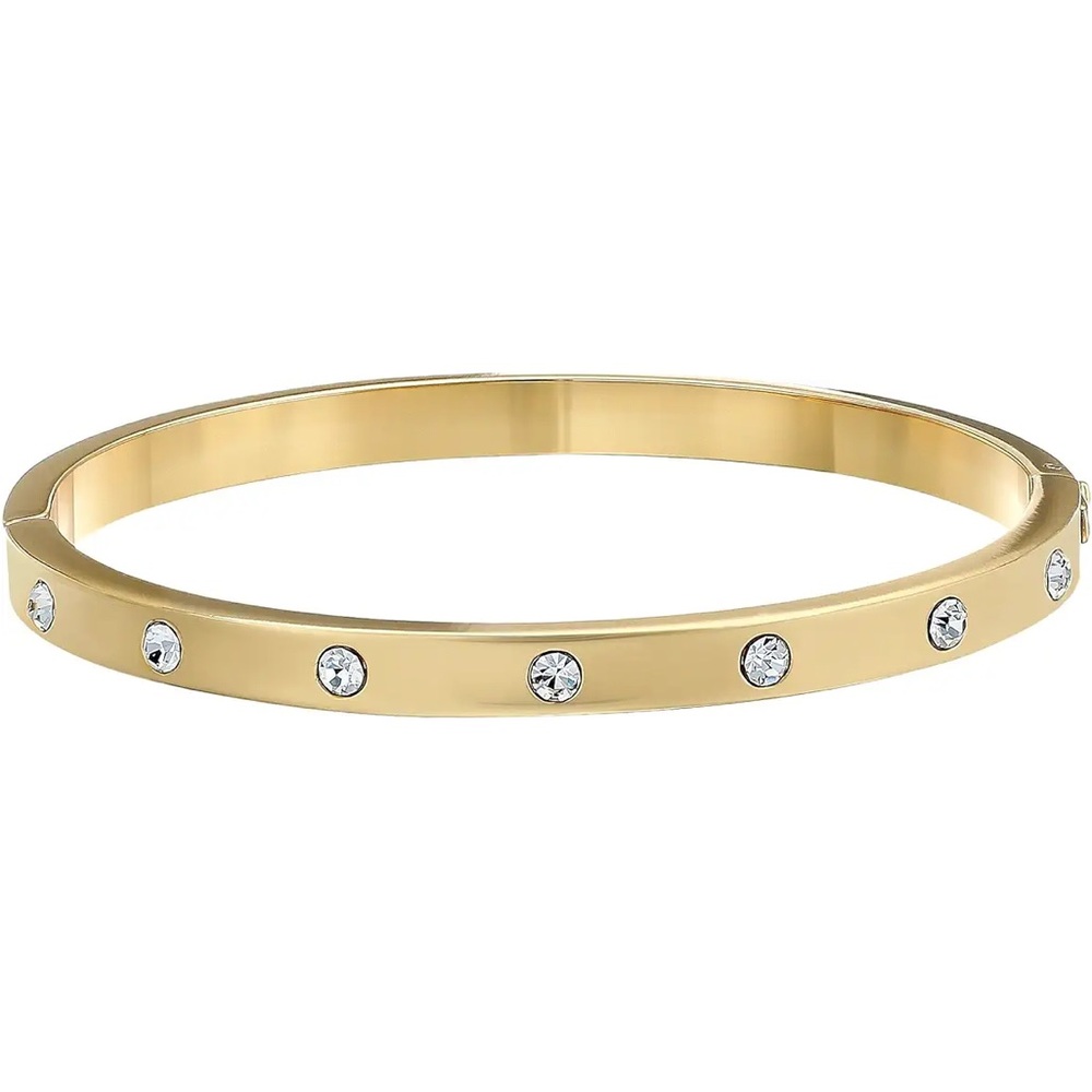 KATE SPADE Set In Stone Hinged Gold Crystal Bangle - Picture 2 of 3